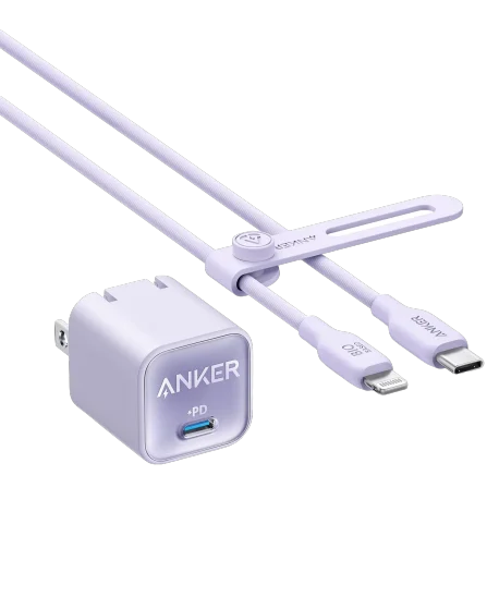 Anker 511 Charger (Nano 3, 30W) with 6 ft USB-C to Lightning Cable 