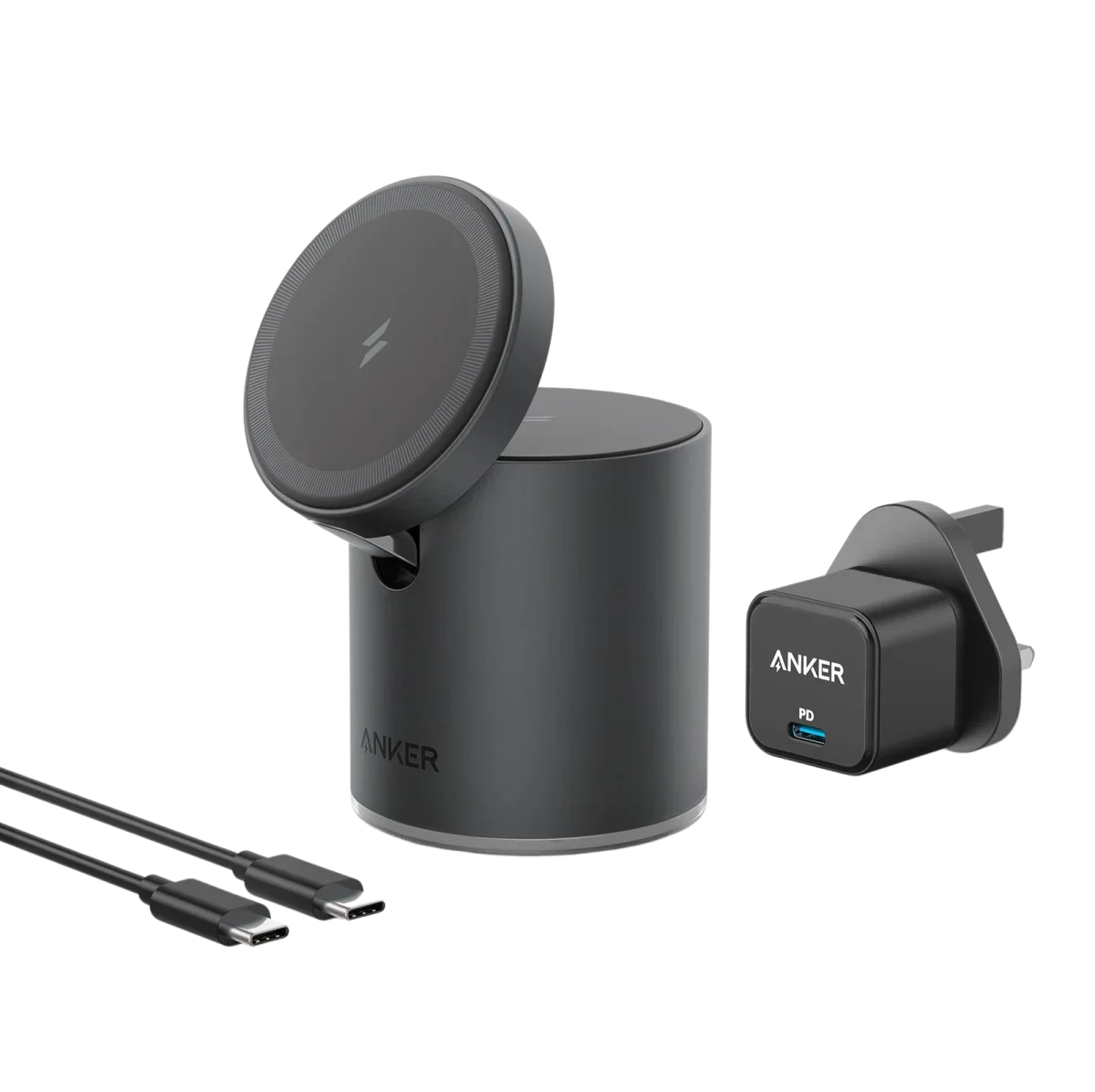 Anker Magnetic Wireless Charger, 623 MagGo 2-in-1 Charging Station with 20W USB-C Charger