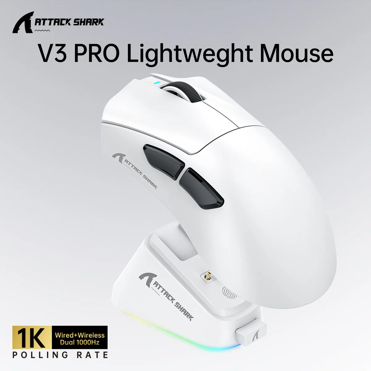 Attack Shark V3PRO Gaming Mouse with Charging Dock