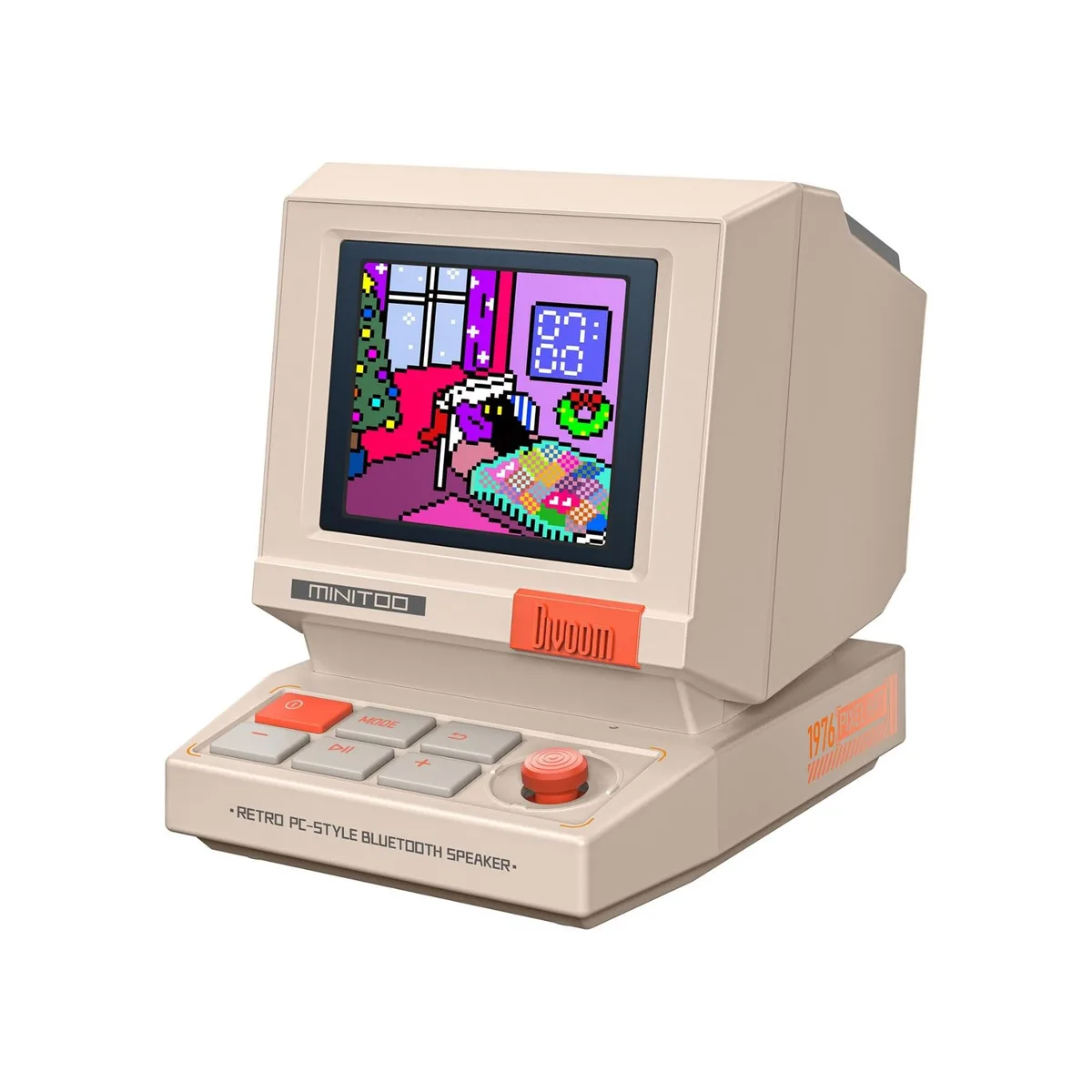 Divoom MiniToo Retro PC-Style Computer Speaker | Smart Pixel Screen with DIY Faces