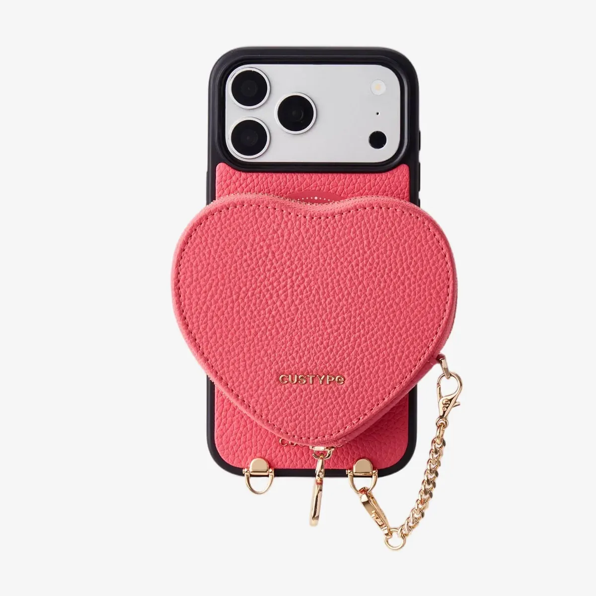Custype Heart Design Kit- Detachable Wireless Charging Crossbody Wallet Phone Case Pouch Set