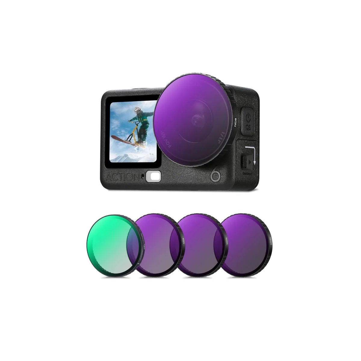 K&F Concept CPL + ND Filter Kit for DJI Osmo Action 6 (CPL + ND8 + ND16 + ND32)