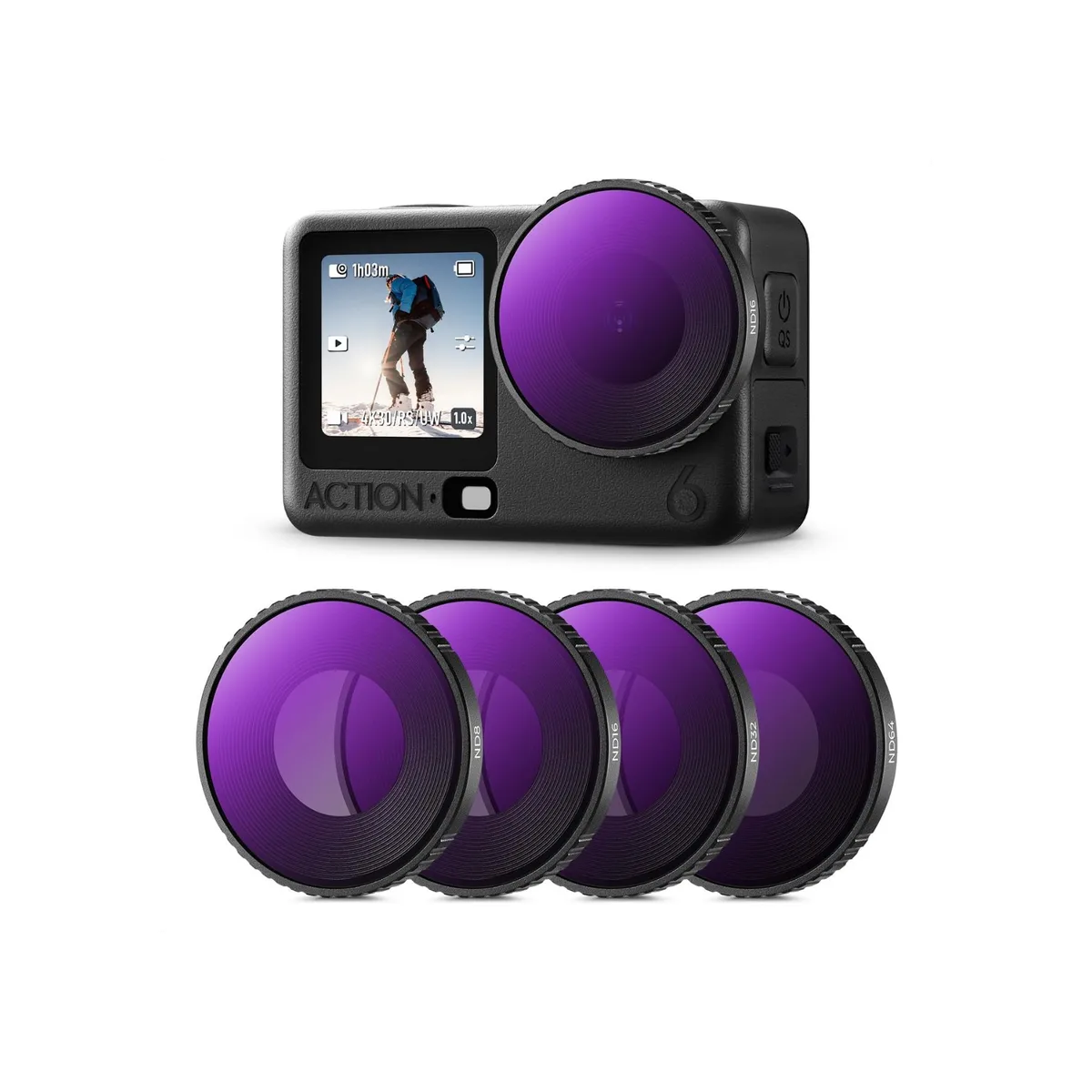 K&F Concept ND Filter Kit for DJI Osmo Action 6 (ND8 + ND16 + ND32 + ND64)