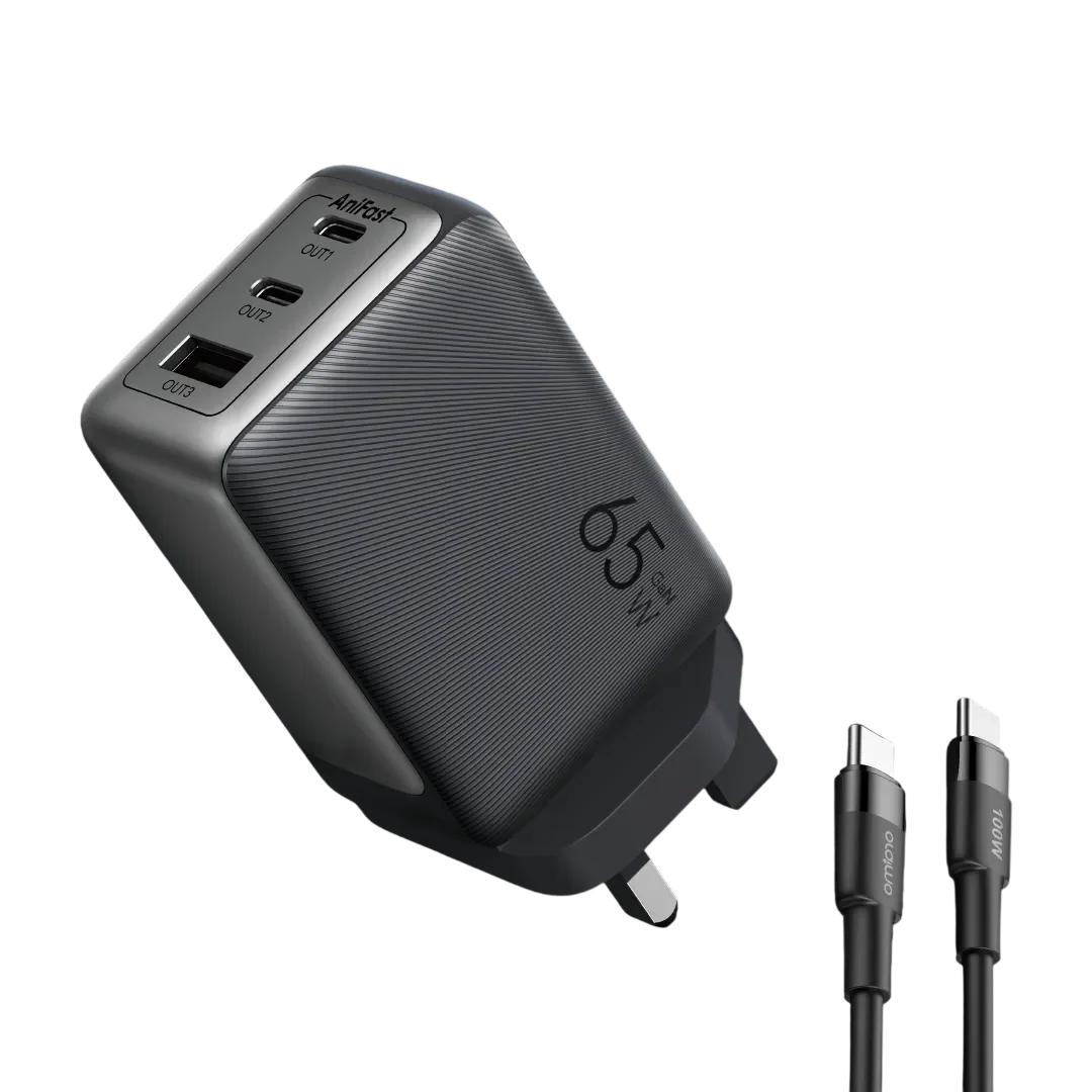 oraimo HyperGaN 65 65W GaN Wall Charger Kit with 100W CC Cable