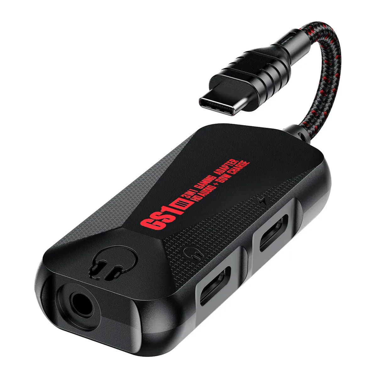 Plextone GS1 Mark II - Type C to AUX Audio Jack High Res 3 in 1 Gaming Audio Charge Adapter Connector (3.5mm)