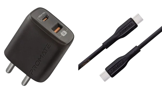 Promate 25W Charger and 60W Cable