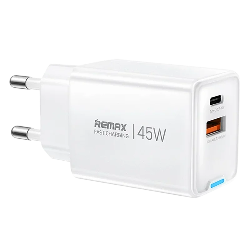 REMAX CA05 45W GaN Fast Charger USB-C USB-A Dual Port Power Adapter 