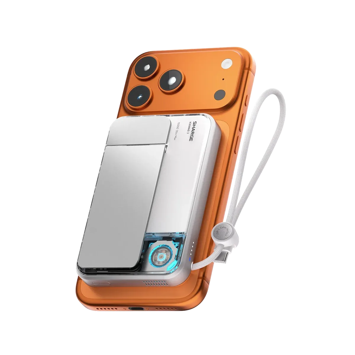 SHARGE ICEMAG 3 10000mAh MagSafe Power Bank(35W, Qi2.2 25W, Built-in Cable)