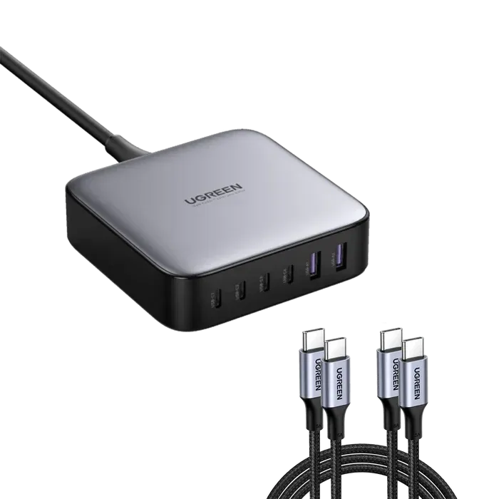 UGREEN Nexode 200W USB-C GaN Charger | 6-Port Desktop Charging Station